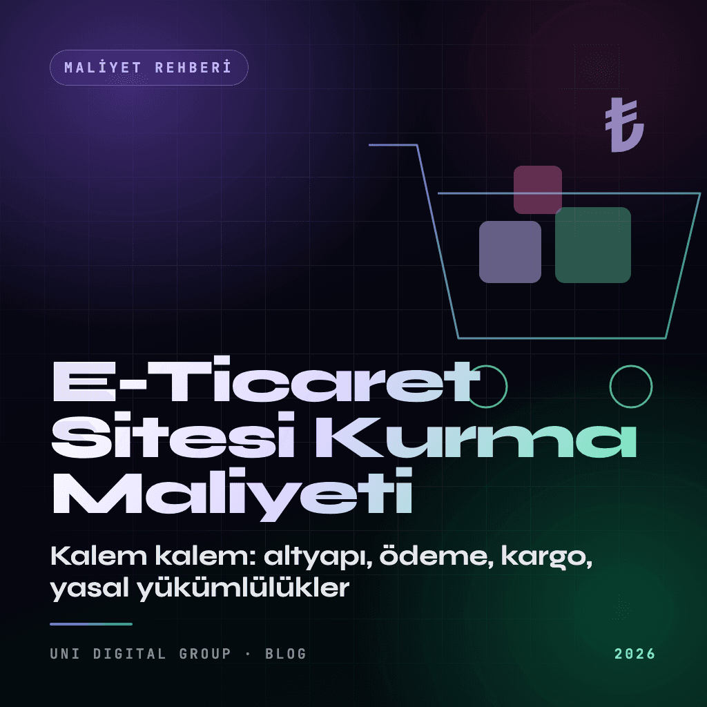 E-Ticaret Sitesi Kurma Maliyeti 2026: Kalem Kalem Rehber